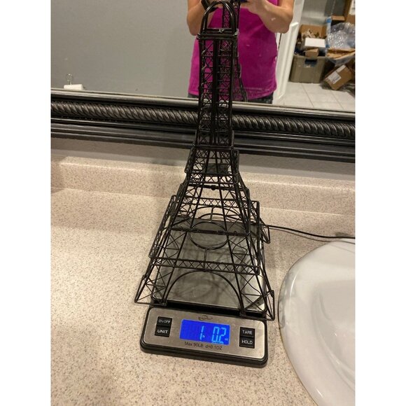 Black Metal Wire Eiffel Tower Votive Candle Holder Home Decor Item - Picture 9 of 10